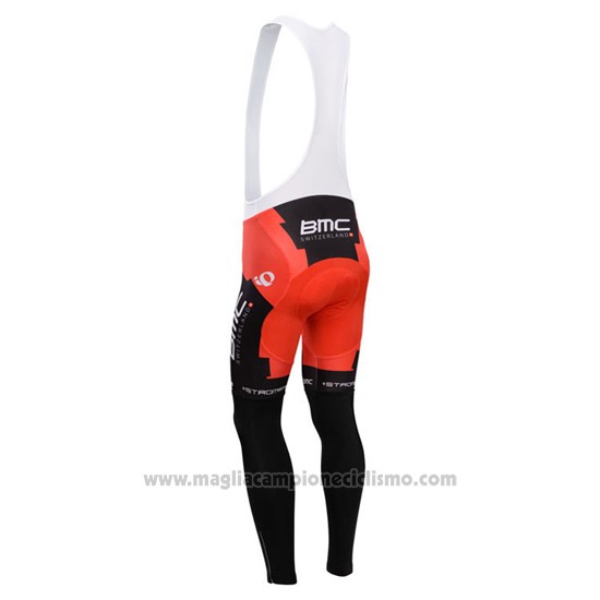 2014 Abbigliamento Ciclismo BMC Campione Italia Blu e Arancione Manica Lunga e Salopette